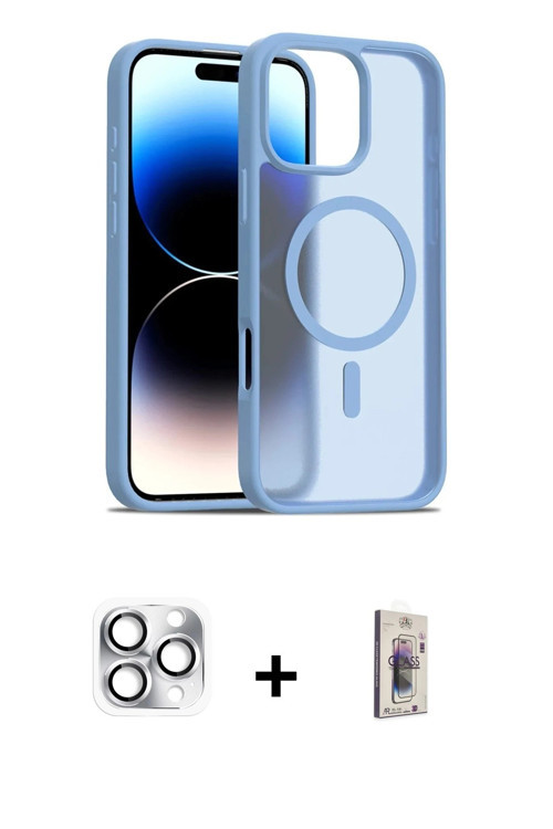 ieg™ iPhone 16 Pro Max Kılıf Siluet Minimal Prime - Siyah Bilvis 3D Cam Ekran Koruyucu + Gümüş Pers