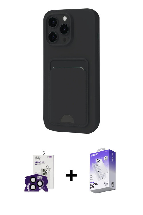 ieg™ iPhone 16 Pro Max Kılıf Vadi Çizgi Prime - Siyah Bilvis 5in1 3D Magic Cam Ekran Koruyucu + Siya