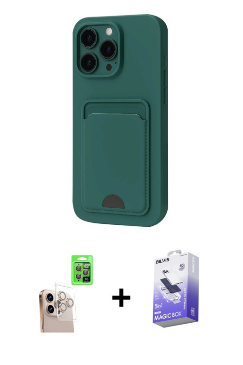 ieg™ iPhone 16 Pro Max Kılıf Vadi Çizgi Prime - Siyah Bilvis 5in1 5D Magic Hayalet Cam Ekran Koruyuc