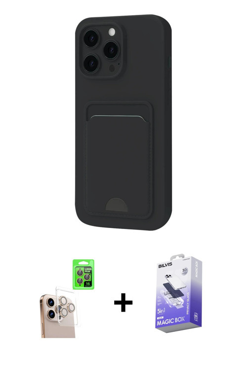 ieg™ iPhone 16 Pro Max Kılıf Vadi Çizgi Prime - Siyah Bilvis 5in1 5D Magic Hayalet Cam Ekran Koruyuc