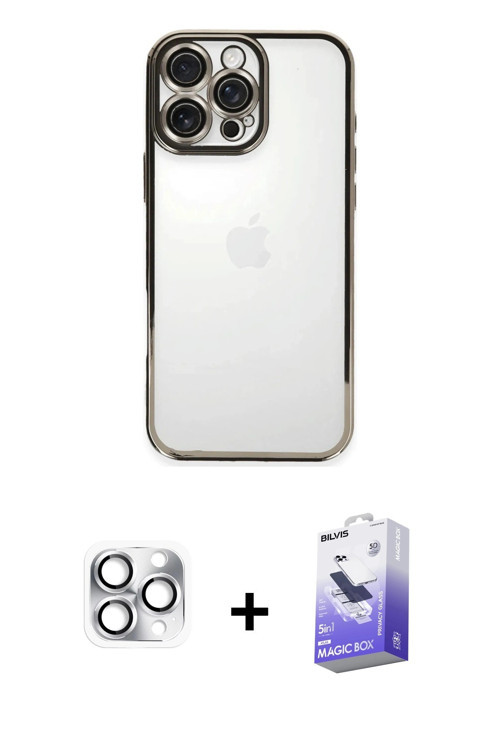 ieg™ iPhone 16 Pro Max Kılıf Vadi Minimal - Siyah Bilvis 5in1 5D Magic Hayalet Cam Ekran Koruyucu +
