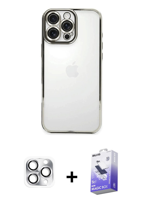 ieg™ iPhone 16 Pro Max Kılıf Vadi Minimal - Siyah Bilvis 5in1 5D Magic Hayalet Cam Ekran Koruyucu +