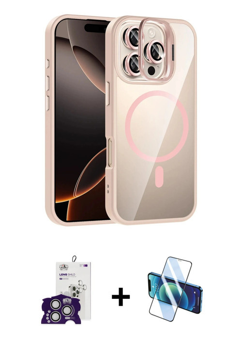 ieg™ iPhone 16 Pro Max Kılıf Yadigar Asil Koleksiyonu - Siyah 3D Antistatik Cam Ekran Koruyucu + Güm