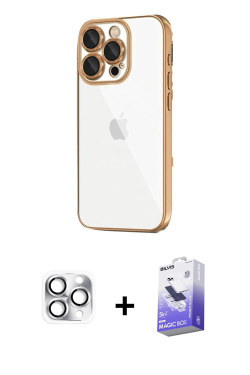 ieg™ iPhone 16 Pro Max Kılıf Vadi Minimal - Siyah Bilvis 5in1 5D Magic Hayalet Cam Ekran Koruyucu +