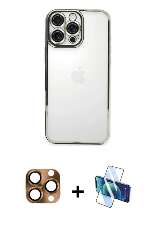 ieg™ iPhone 16 Pro Max Kılıf Vadi Minimal - Siyah 3D Antistatik Seramik Nano Ekran Koruyucu + Çöl Ti