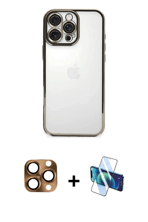ieg™ iPhone 16 Pro Max Kılıf Vadi Minimal - Siyah 3D Antistatik Seramik Nano Ekran Koruyucu + Çöl Ti
