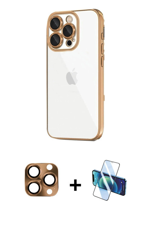 ieg™ iPhone 16 Pro Max Kılıf Vadi Minimal - Siyah 3D Antistatik Seramik Nano Ekran Koruyucu + Çöl Ti