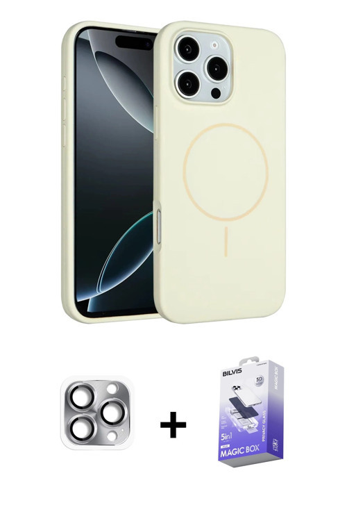 ieg™ iPhone 16 Pro Max Kılıf Yankı Form Serisi - Siyah Bilvis 5in1 5D Magic Hayalet Cam Ekran Koruyu