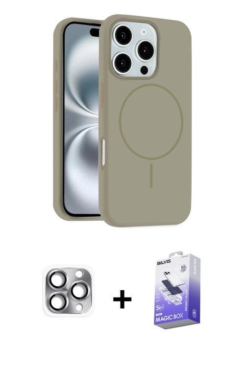ieg™ iPhone 16 Pro Max Kılıf Yankı Form Serisi - Siyah Bilvis 5in1 5D Magic Hayalet Cam Ekran Koruyu