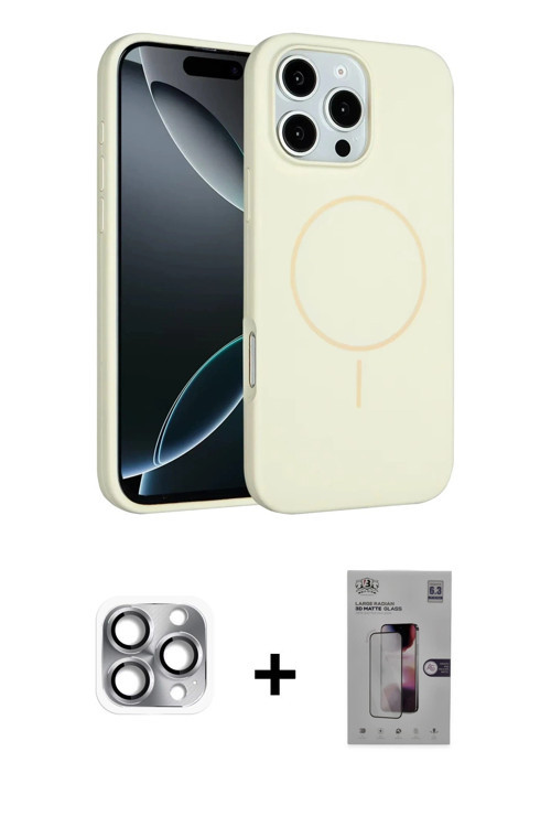 ieg™ iPhone 16 Pro Max Kılıf Yankı Form Serisi - Siyah Bilvis 3D Mat Cam Ekran Koruyucu + Gri Pers A