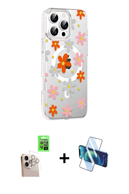 ieg™ iPhone 16 Pro Max Kılıf Yörünge Işık Prime - Siyah 3D Antistatik Cam Ekran Koruyucu + Natural G
