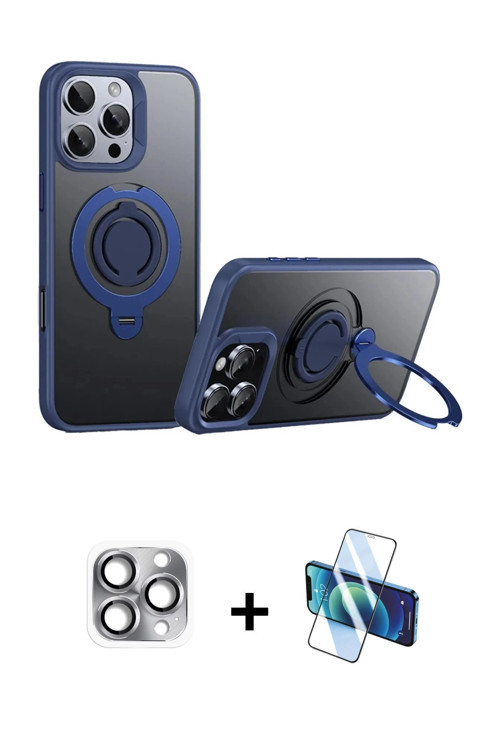 ieg™ iPhone 16 Pro Max Kılıf Zirve Çizgi Prime - Siyah 3D Antistatik Seramik Nano Ekran Koruyucu + G