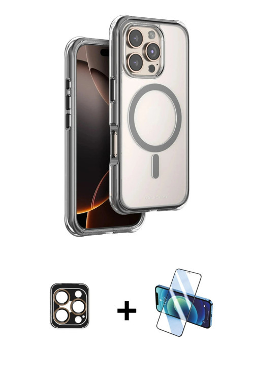 iPhone 16 Pro Max Kılıf Zirve Klasik Prime - Siyah 3D Antistatik Seramik Nano Ekran Koruyucu +