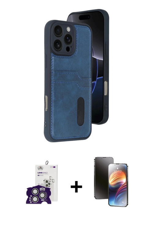ieg™ iPhone 16 Pro Max Kılıf Yörünge Işık Serisi - Siyah 3D Antistatik Mat Seramik Nano Ekran Koruyu
