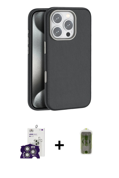 ieg™ iPhone 16 Pro Max Kılıf Zirve Modern Prime - Siyah Joko Magic 5D Hayalet Cam + Gümüş Bilvis Tit