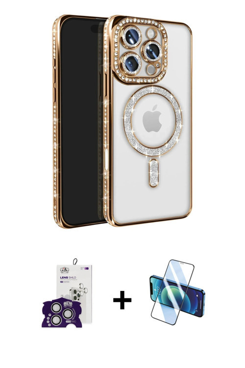 ieg™ iPhone 16 Pro Max Kılıf Zirve Doku Prime - Siyah 3D Antistatik Seramik Nano Ekran Koruyucu + Gü