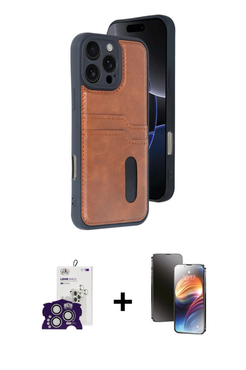 ieg™ iPhone 16 Pro Max Kılıf Yörünge Işık Serisi - Siyah 3D Antistatik Mat Seramik Nano Ekran Koruyu
