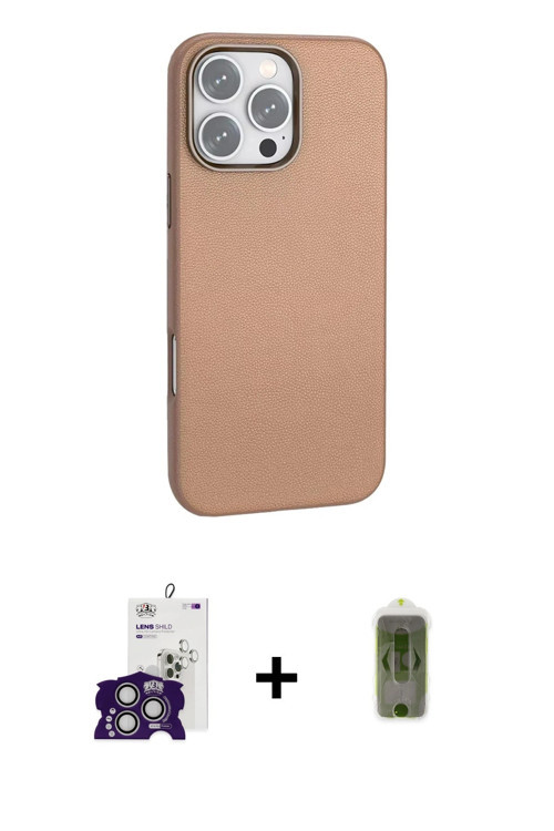 ieg™ iPhone 16 Pro Max Kılıf Zirve Modern Prime - Siyah Joko Magic 5D Hayalet Cam + Gümüş Bilvis Tit