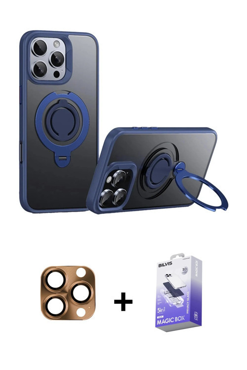 ieg™ iPhone 16 Pro Max Kılıf Zirve Çizgi Prime - Siyah Bilvis 5in1 5D Magic Hayalet Cam Ekran Koruyu