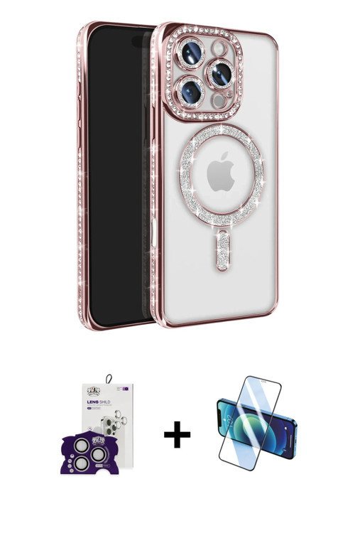 ieg™ iPhone 16 Pro Max Kılıf Zirve Doku Prime - Siyah 3D Antistatik Seramik Nano Ekran Koruyucu + Gü