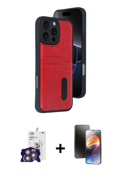 ieg™ iPhone 16 Pro Max Kılıf Yörünge Işık Serisi - Siyah 3D Antistatik Mat Seramik Nano Ekran Koruyu