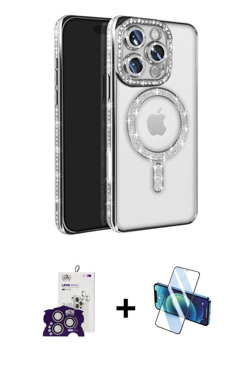 ieg™ iPhone 16 Pro Max Kılıf Zirve Doku Prime - Siyah 3D Antistatik Seramik Nano Ekran Koruyucu + Gü