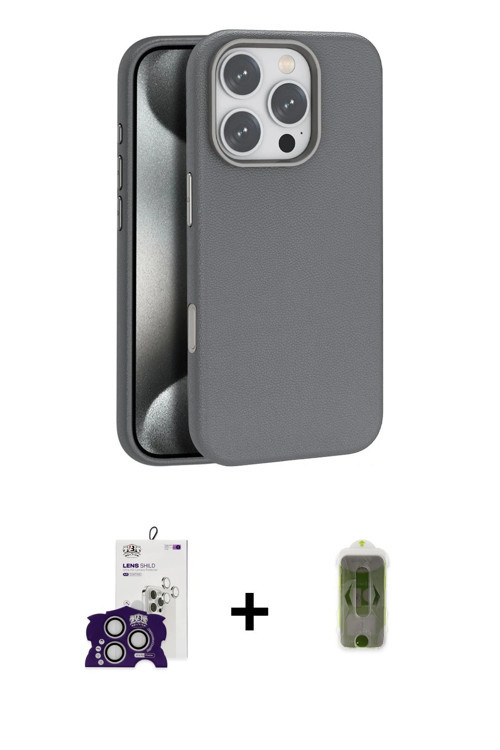 ieg™ iPhone 16 Pro Max Kılıf Zirve Modern Prime - Siyah Joko Magic 5D Hayalet Cam + Gümüş Bilvis Tit