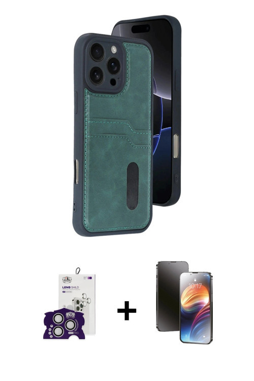 ieg™ iPhone 16 Pro Max Kılıf Yörünge Işık Serisi - Siyah 3D Antistatik Mat Seramik Nano Ekran Koruyu