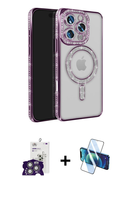 ieg™ iPhone 16 Pro Max Kılıf Zirve Doku Prime - Siyah 3D Antistatik Seramik Nano Ekran Koruyucu + Gü