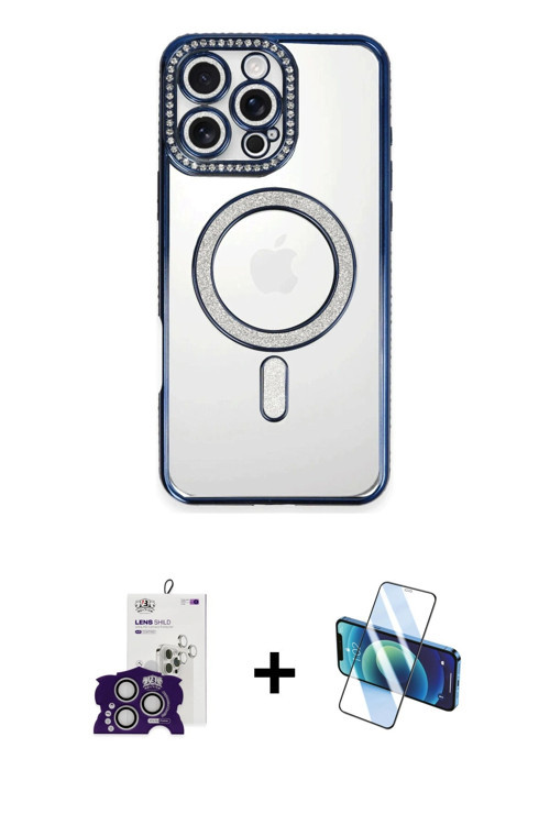 ieg™ iPhone 16 Pro Max Kılıf Zirve Doku Prime - Siyah 3D Antistatik Seramik Nano Ekran Koruyucu + Gü