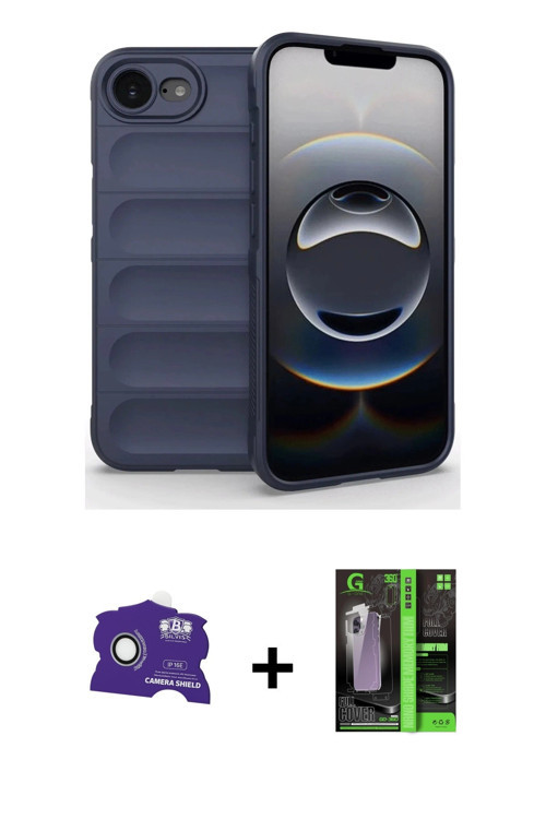 ieg™ iPhone 16E Kılıf Atlas Koleksiyonu - Şeffaf 360 Full Body Arka Koruyucu + Beyaz Bilvis Titan Ka