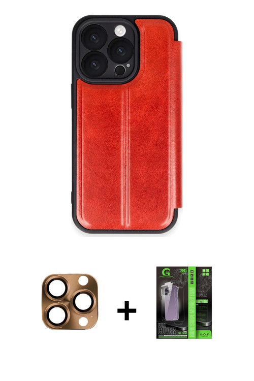 ieg™ iPhone 16 Pro Max Kılıf Zirve Yansıma Serisi - Şeffaf 360 Full Body Arka Koruyucu + Çöl Titanyu
