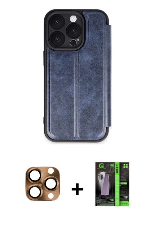 ieg™ iPhone 16 Pro Max Kılıf Zirve Yansıma Serisi - Şeffaf 360 Full Body Arka Koruyucu + Çöl Titanyu