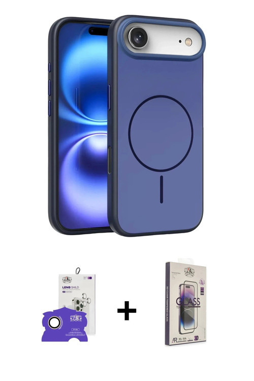 ieg™ iPhone 17 Air Kılıf Atlas Asil Prime - Siyah Bilvis 3D Cam Ekran Koruyucu + Gold Bilvis Titan K