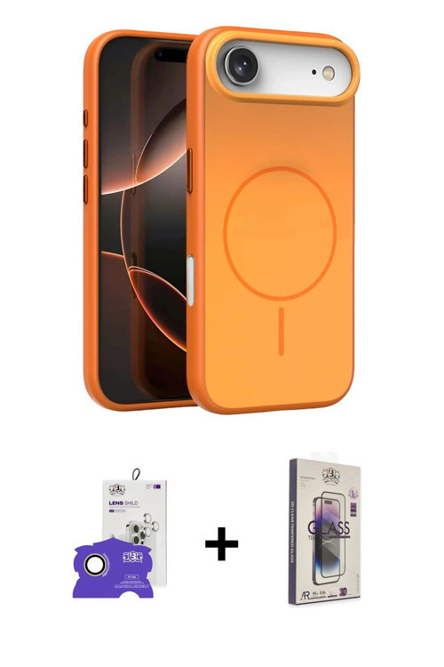 ieg™ iPhone 17 Air Kılıf Atlas Asil Prime - Siyah Bilvis 3D Cam Ekran Koruyucu + Gold Bilvis Titan K