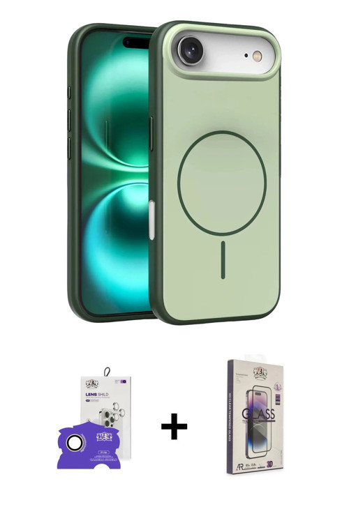 ieg™ iPhone 17 Air Kılıf Atlas Asil Prime - Siyah Bilvis 3D Cam Ekran Koruyucu + Gold Bilvis Titan K
