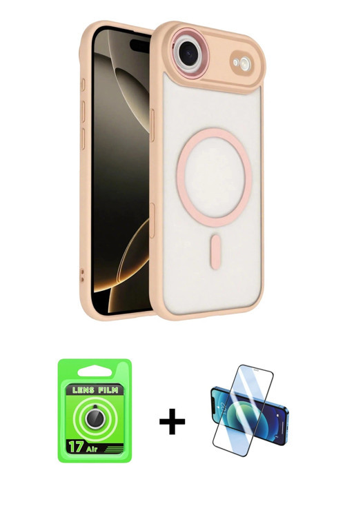 ieg™ iPhone 17 Air Kılıf Kıvılcım Prime - Siyah 3D Antistatik Seramik Nano Ekran Koruyucu + Gümüş Ra