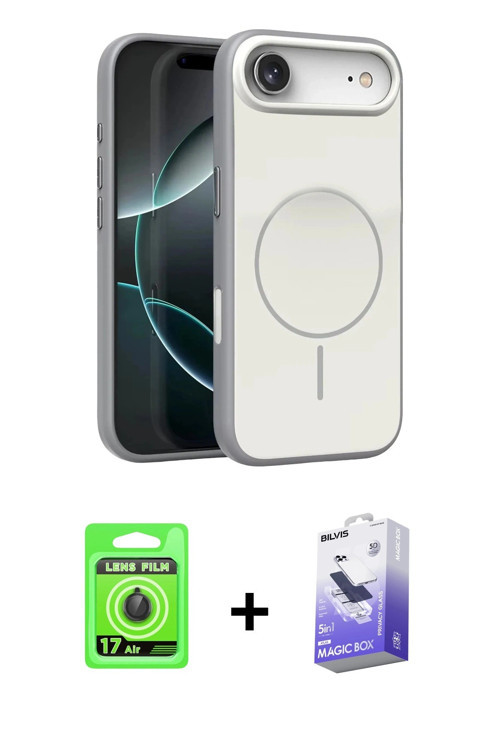 ieg™ iPhone 17 Air Kılıf Atlas Asil Prime - Siyah Bilvis 5in1 5D Magic Hayalet Cam Ekran Koruyucu +