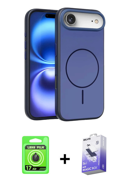 ieg™ iPhone 17 Air Kılıf Atlas Asil Prime - Siyah Bilvis 5in1 5D Magic Hayalet Cam Ekran Koruyucu +