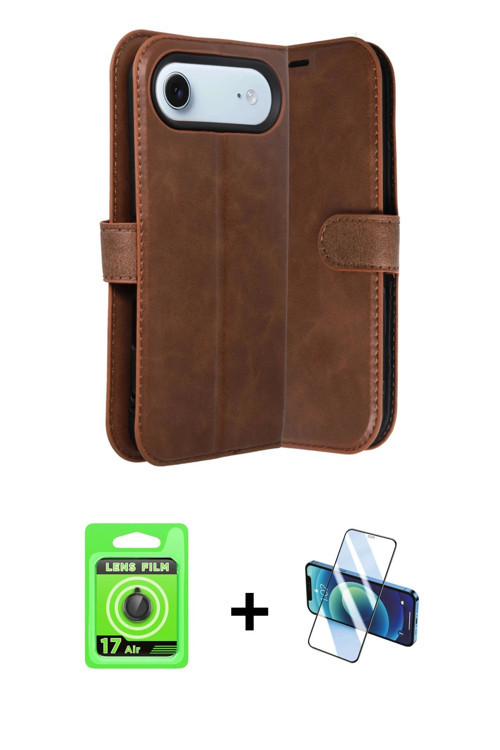 ieg™ iPhone 17 Air Kılıf Siluet Işık Serisi - Siyah 3D Antistatik Seramik Nano Ekran Koruyucu + Siya