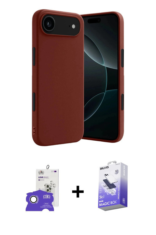 ieg™ iPhone 17 Air Kılıf Kozmos Yansıma Özel Seri - Siyah Bilvis 5in1 5D Magic Hayalet Cam Ekran Kor