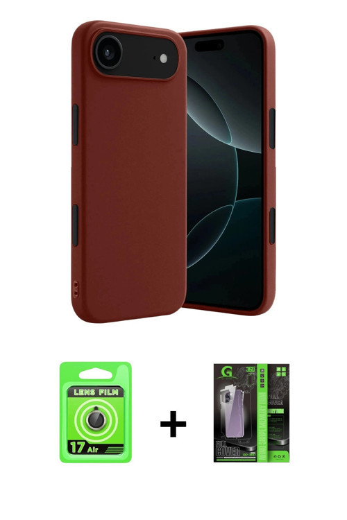 ieg™ iPhone 17 Air Kılıf Kozmos Yansıma Özel Seri - Şeffaf 360 Full Body Arka Koruyucu + Gold Raze M