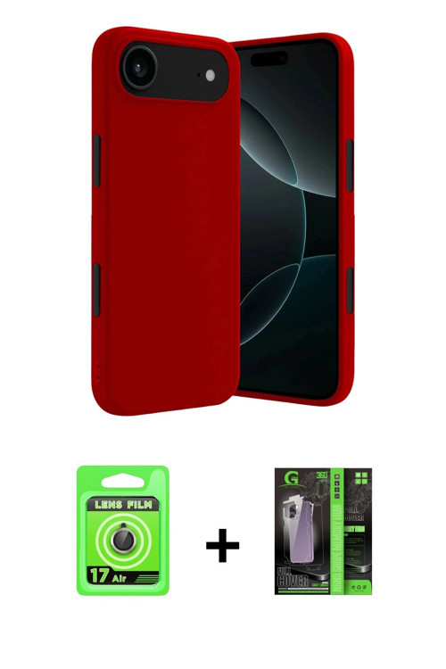 ieg™ iPhone 17 Air Kılıf Kozmos Yansıma Özel Seri - Şeffaf 360 Full Body Arka Koruyucu + Gold Raze M