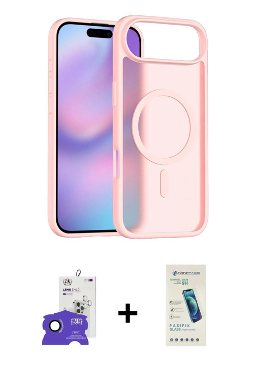 ieg™ iPhone 17 Air Kılıf Siluet Minimal Prime - Şeffaf Pasifik Cam Ekran Koruyucu + Siyah Bilvis Tit