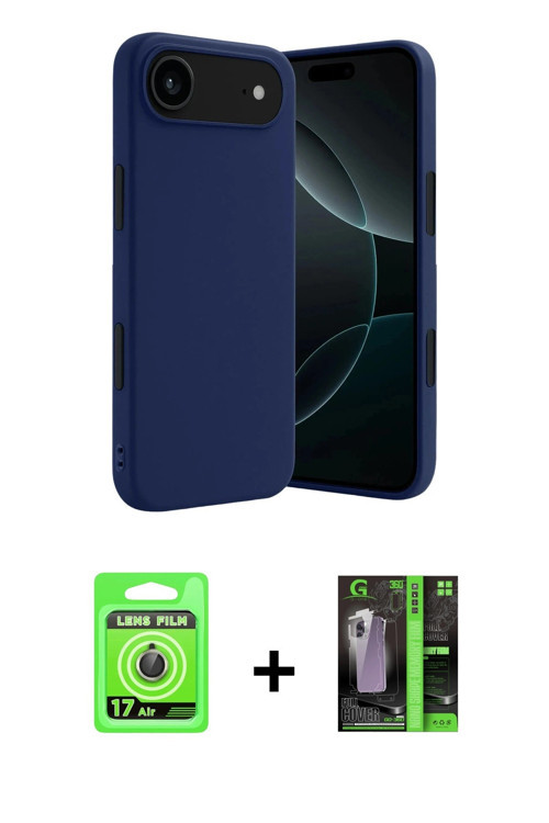 ieg™ iPhone 17 Air Kılıf Kozmos Yansıma Özel Seri - Şeffaf 360 Full Body Arka Koruyucu + Gold Raze M