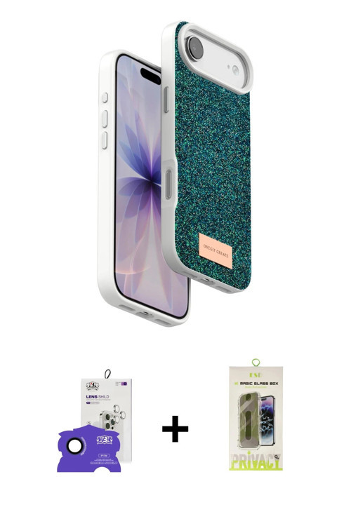 ieg™ iPhone 17 Air Kılıf Vadi Klasik Serisi - Siyah Joko Magic 5D Hayalet Cam + Lacivert Bilvis Tita