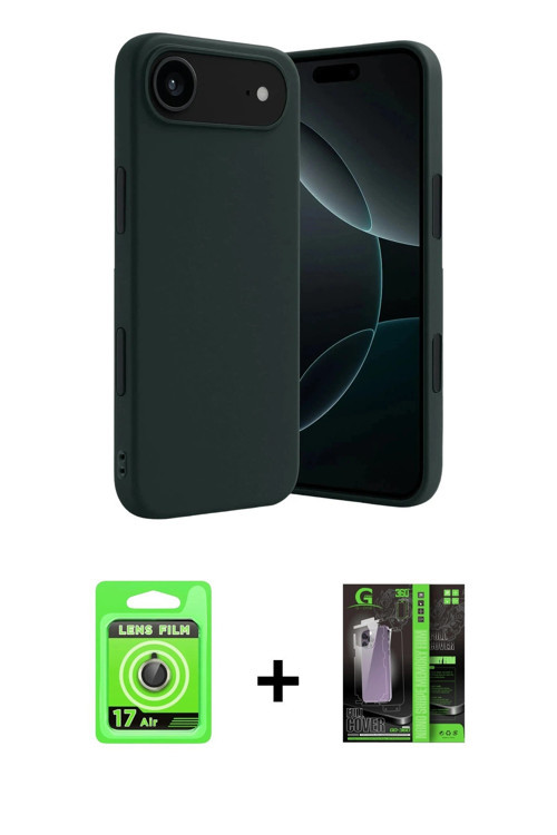 ieg™ iPhone 17 Air Kılıf Kozmos Yansıma Özel Seri - Şeffaf 360 Full Body Arka Koruyucu + Gold Raze M