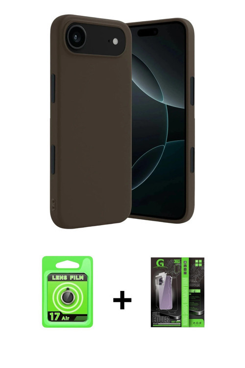 ieg™ iPhone 17 Air Kılıf Kozmos Yansıma Özel Seri - Şeffaf 360 Full Body Arka Koruyucu + Gold Raze M