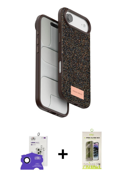 ieg™ iPhone 17 Air Kılıf Vadi Klasik Serisi - Siyah Joko Magic 5D Hayalet Cam + Lacivert Bilvis Tita
