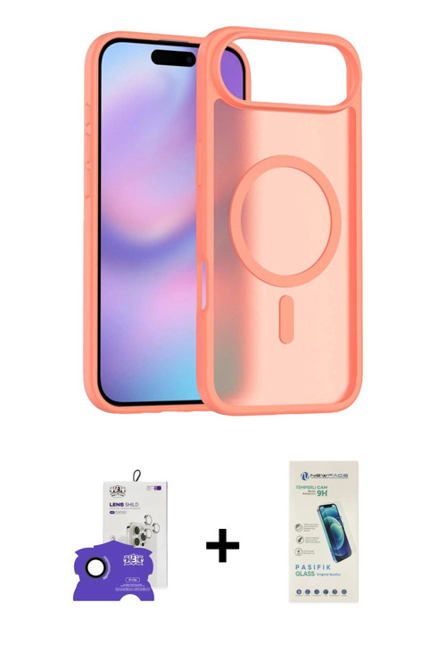 ieg™ iPhone 17 Air Kılıf Siluet Minimal Prime - Şeffaf Pasifik Cam Ekran Koruyucu + Siyah Bilvis Tit